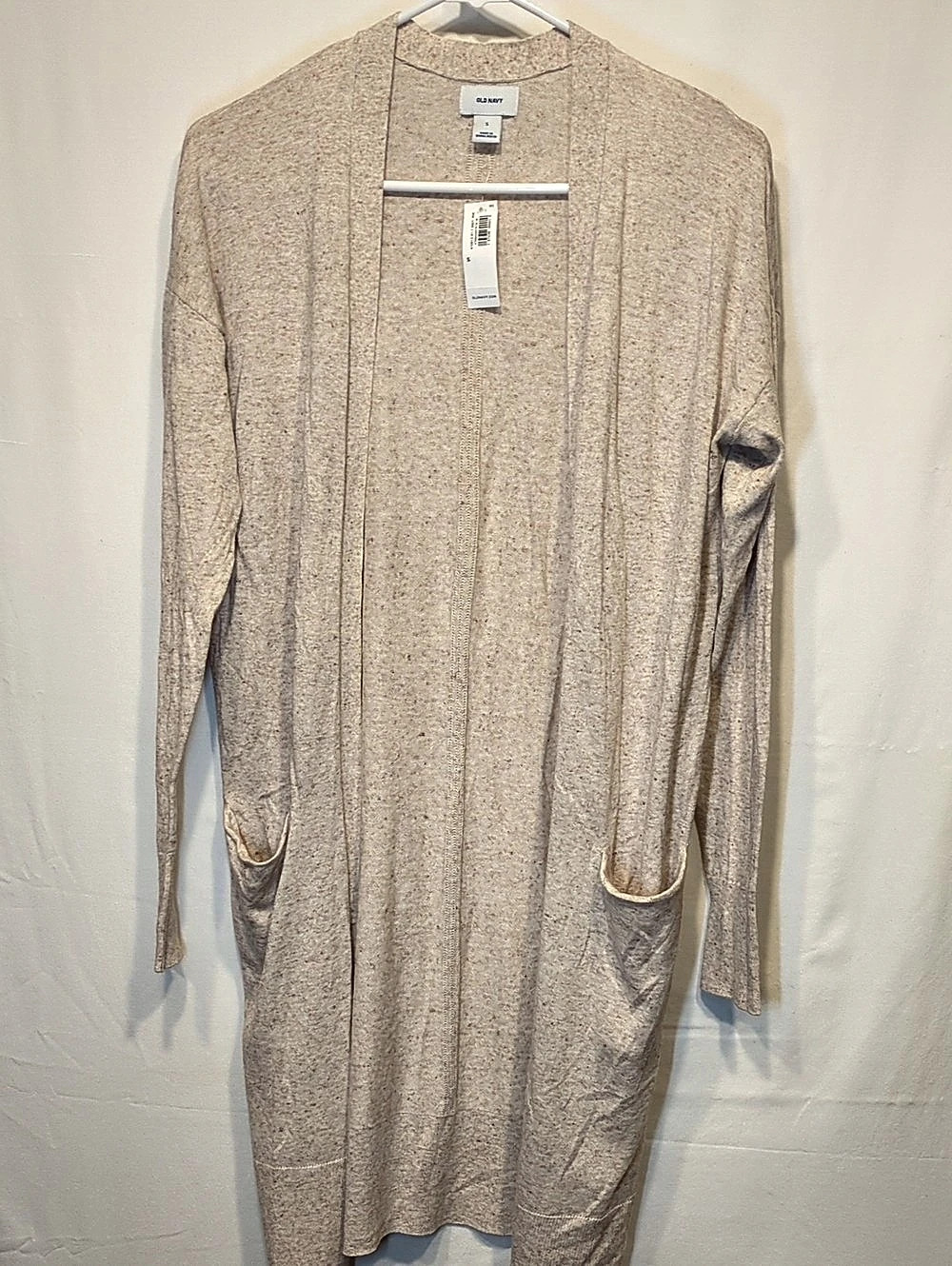 Old Navy Longline Open Front Cardigan in Beige Size Small NWT